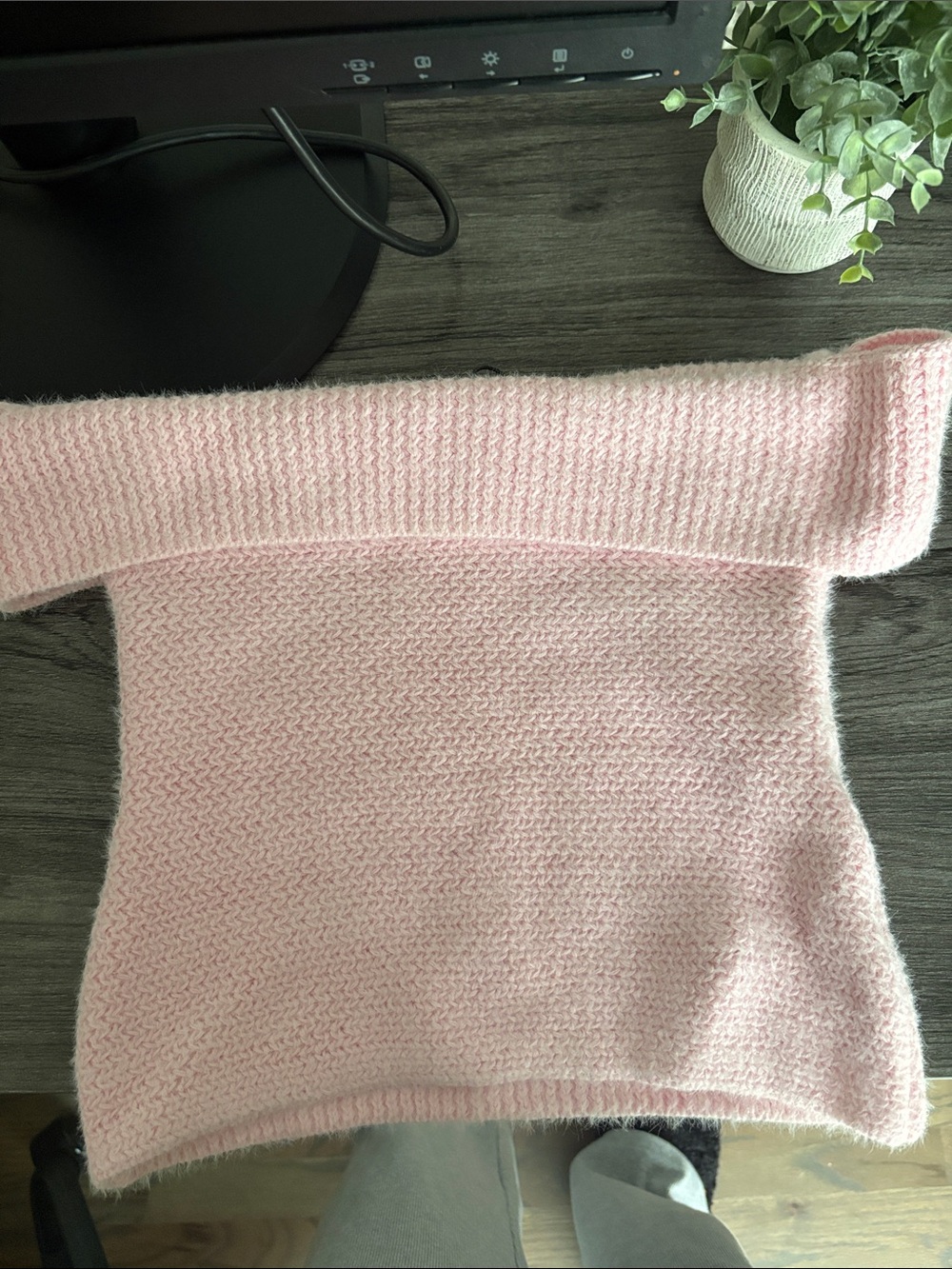 Fashion Nova Blush Pink Off-Shoulder Foldover Sweater